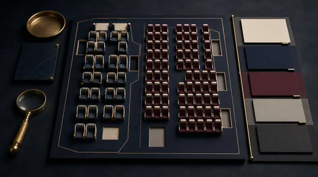 An invented physical seat layout with two cabin zones and blank record cards